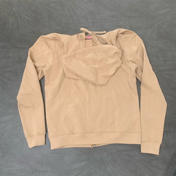 Beige Zip-Up Hoodie - Picture 2 of 2